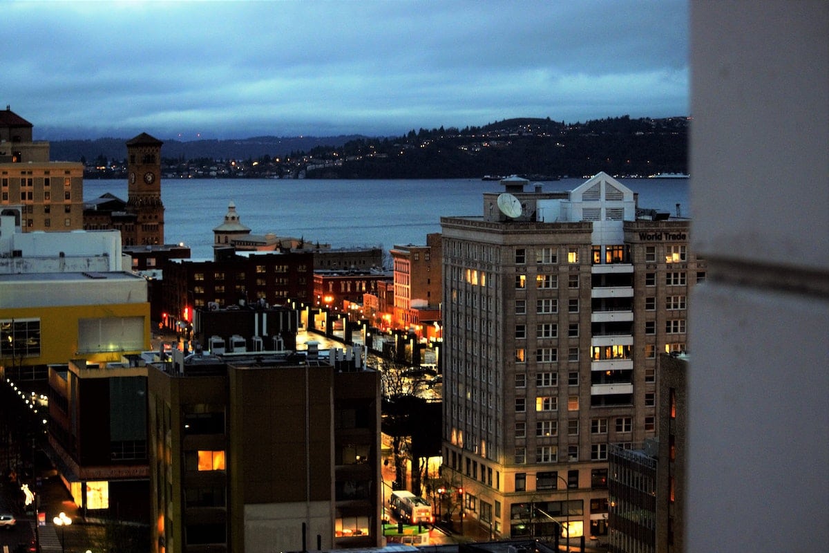 An evening shot of Tacoma