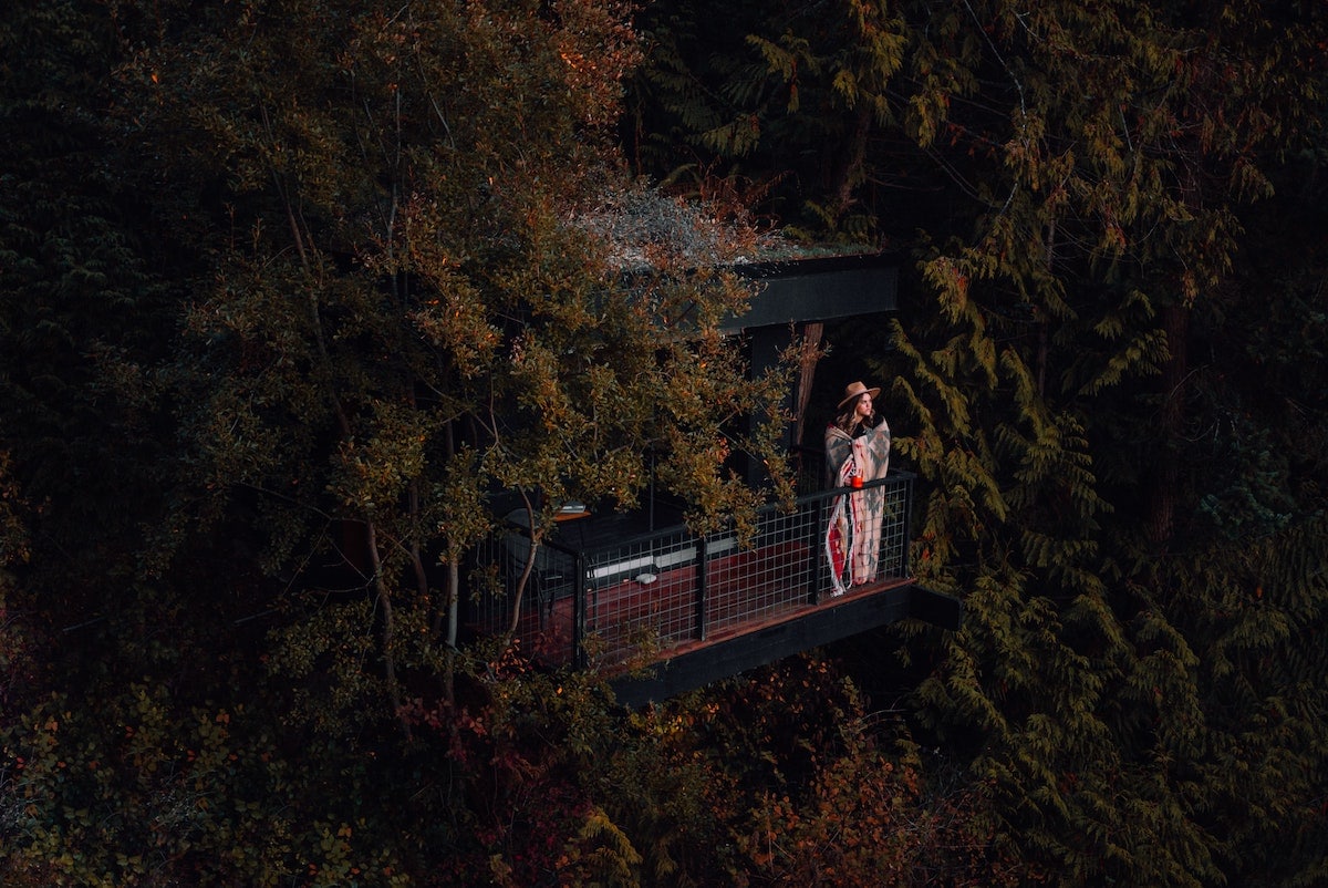 A woman stood at a lookout at Bellingham