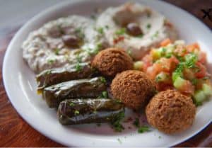 Falafel dish from The Golden Olive in Seattle