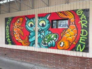 Mural outside Chinese restaurant Shanghai Garden in Seattle