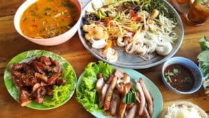 Thai feast of staple dishes